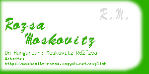 rozsa moskovitz business card